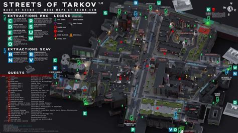 all streets of tarkov keys|key map streets of tarkov.